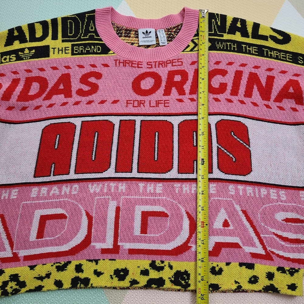 adidas Pink & Yellow Graphic Crewneck Sweater - Picture 11 of 13